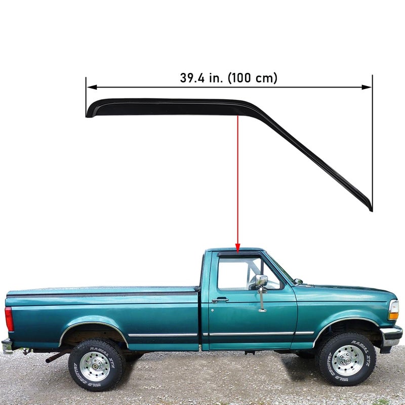 Lightronic Extra Durable Outside-Mount Auto Vent Window Visor, Fits 1980-1996 Ford Bronco & Ford F-150, F-250, F-350; 1997 F-250 HD, Regular Cab/SuperCab/SuperCrew, UV-Protect Rain Guard, Smoke, 2-Pcs - Image 3